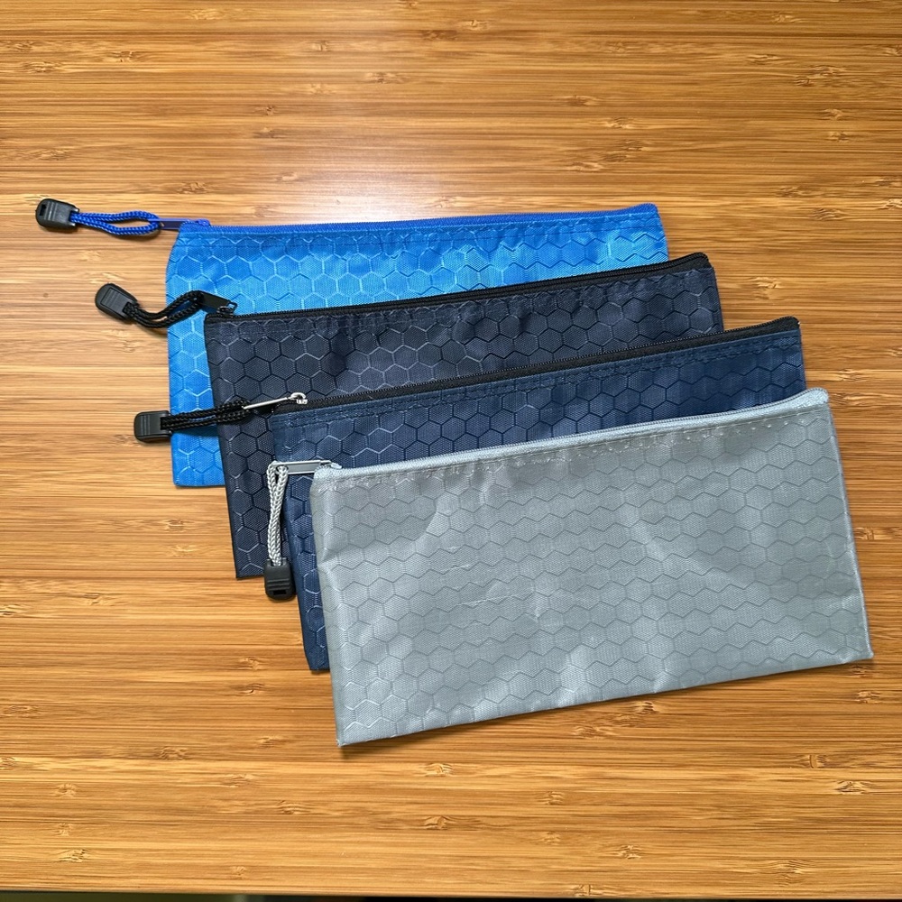 Toiletry Or School Supply Bag Set - Blue, Black, Gray